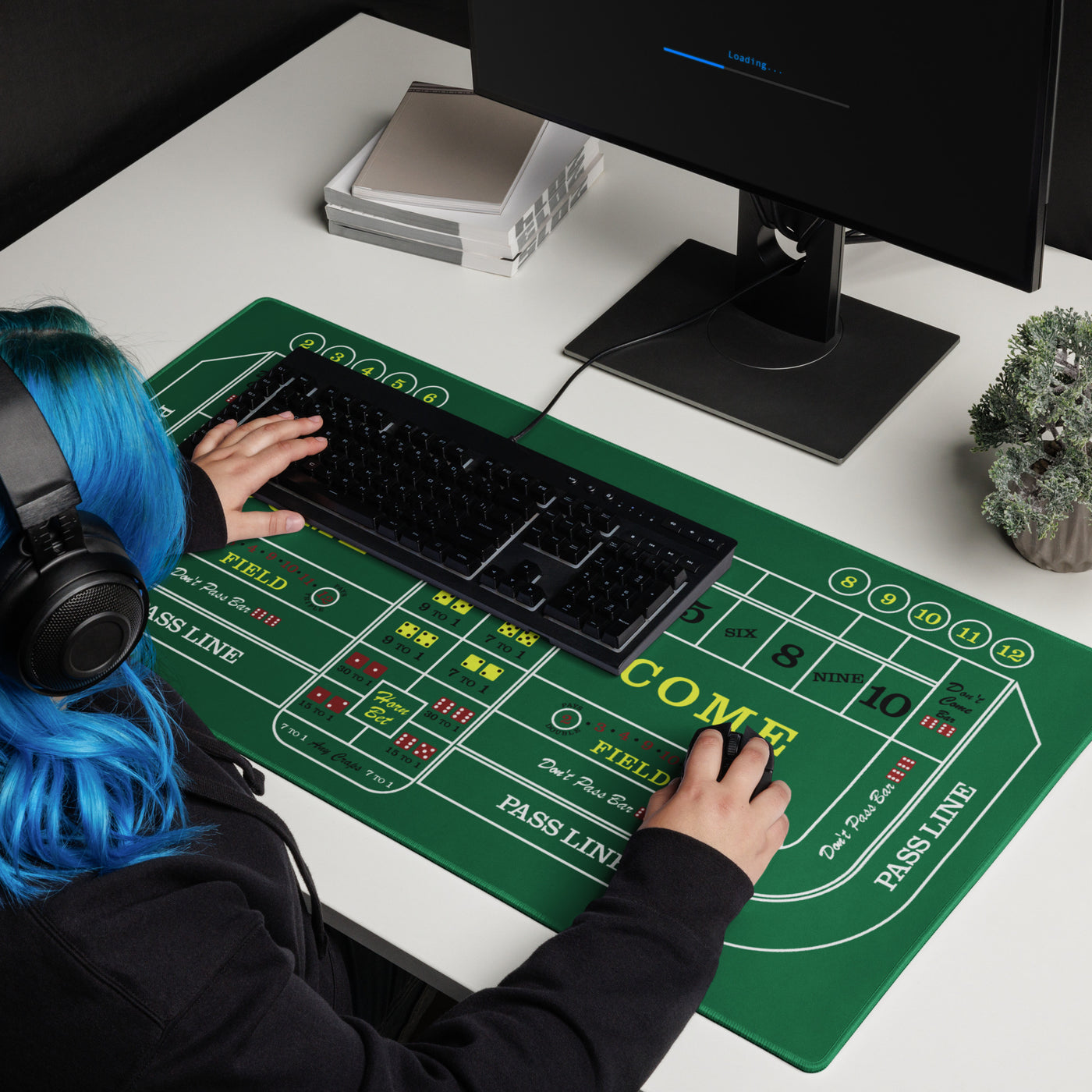 GREEN | CASINO CRAPS DESK PAD