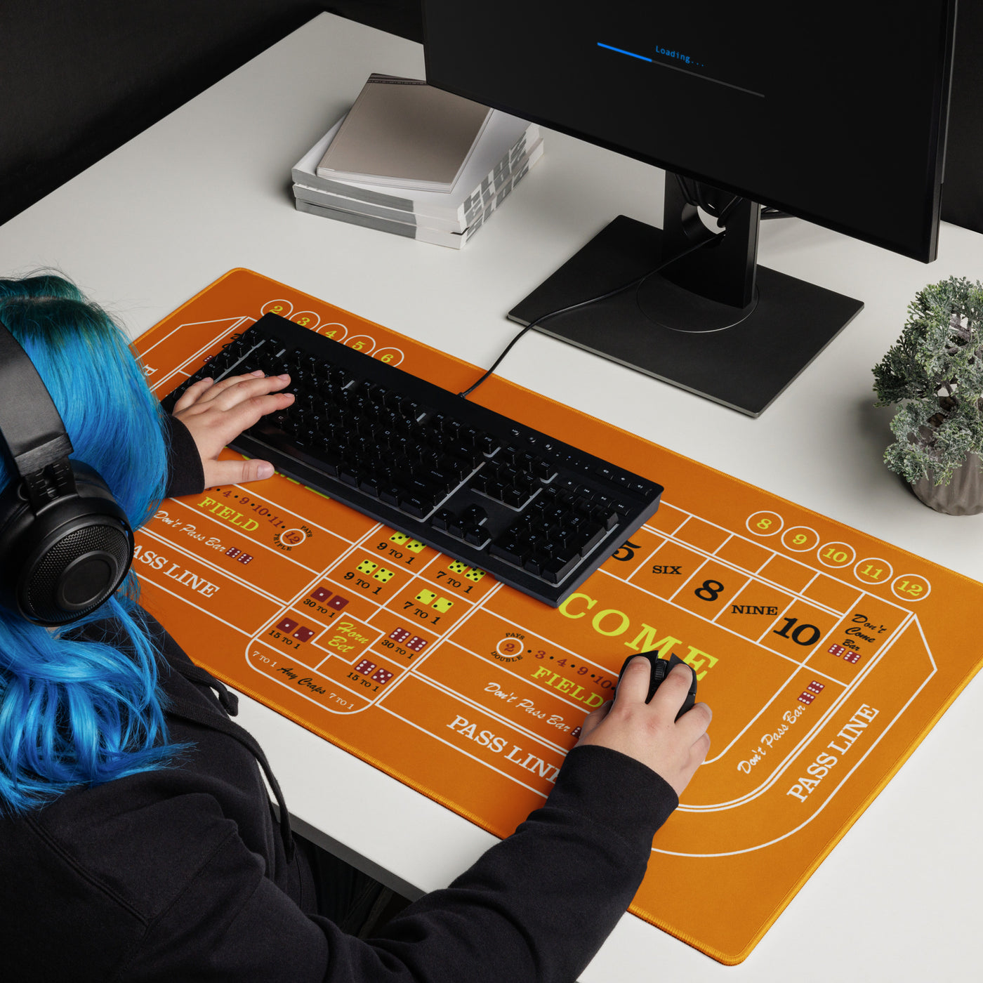 ORANGE | CASINO CRAPS DESK PAD
